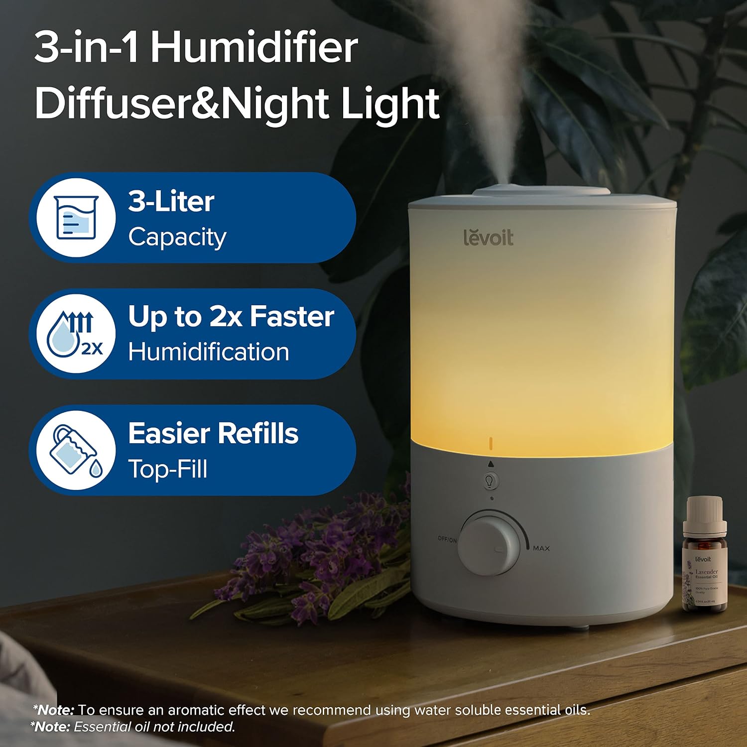 Thumbnail 1 de Levoit Top-Fill Luftbefeuchter 3 L für Schlafzimmer