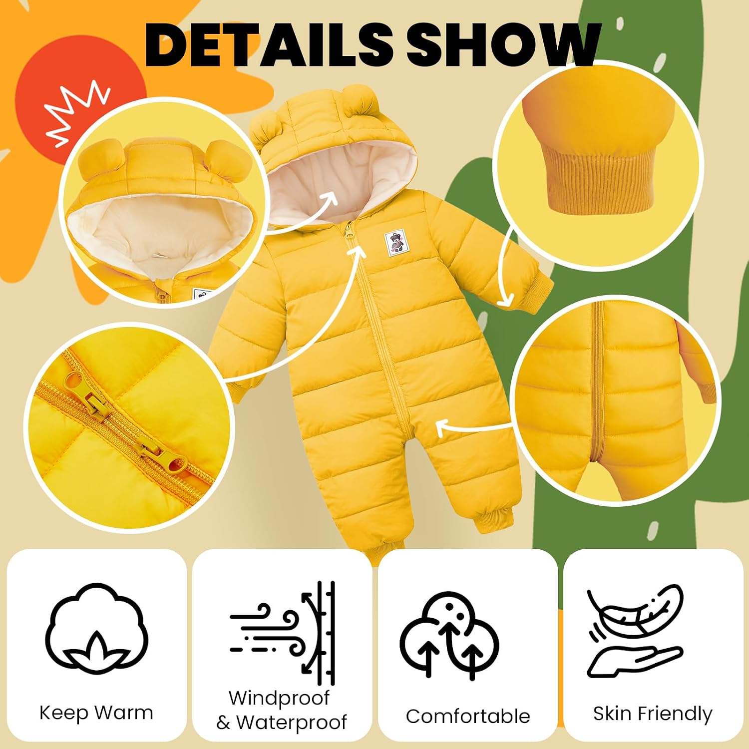 Thumbnail 4 de JiAmy Baby Winter Snowsuit Romper