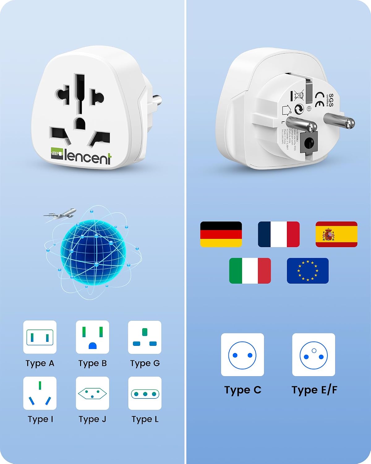 Thumbnail 1 de LENCENT 2X adaptateur universel France 🔌