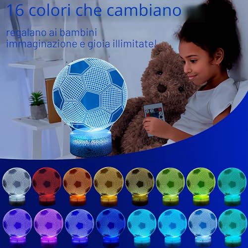 Thumbnail 2 de Skythrive Luce Notturna 3D Il Calcio Illusion Cambia Colore 16 Colori – Regalo Studio per Ragazzi e Ragazze