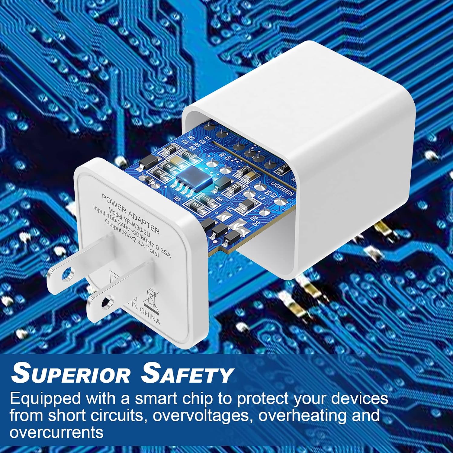Thumbnail 1 de iGENJUN 2.4A Dual USB Wall Charger 6-Pack