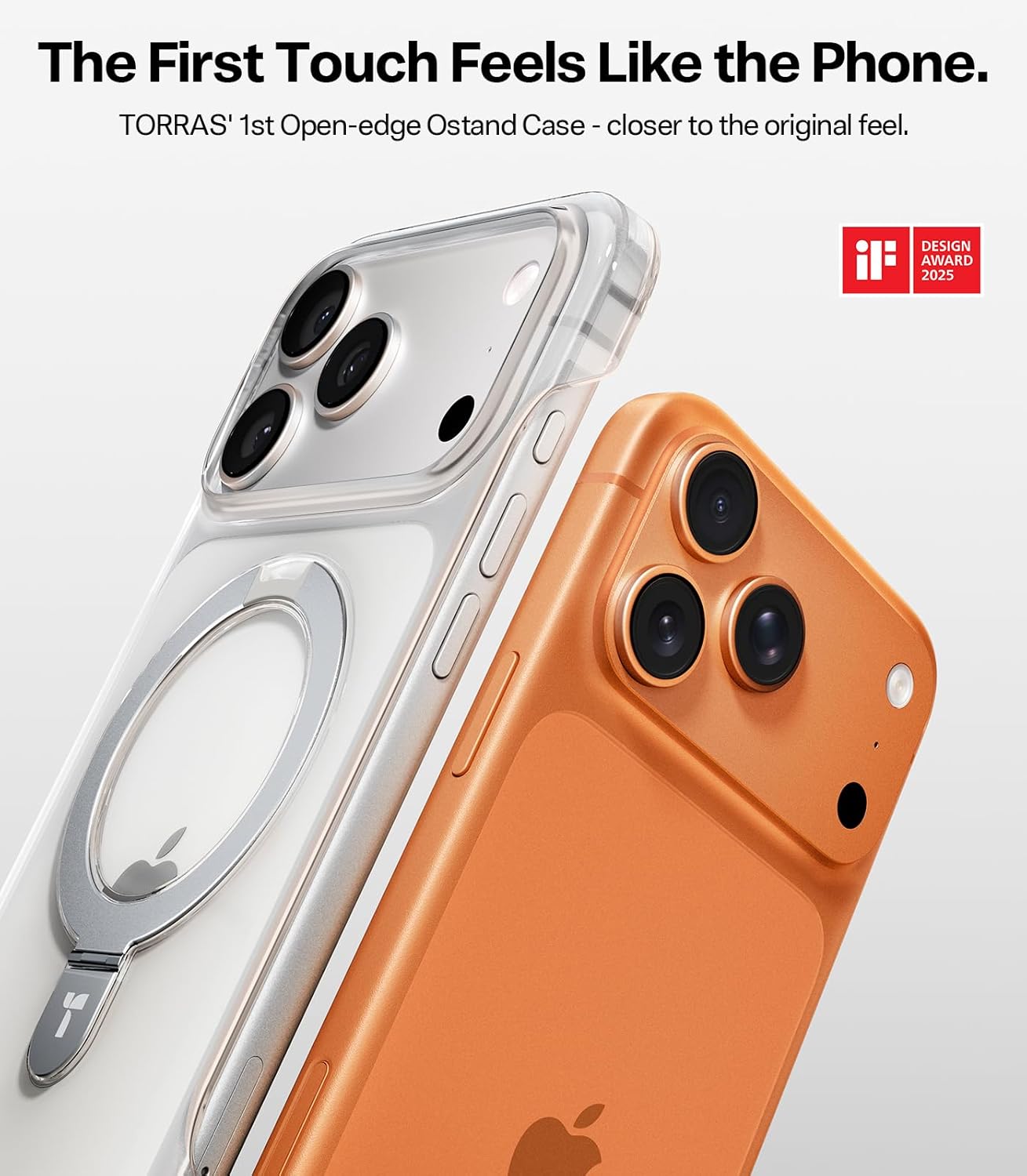 Detalle de TORRAS Ostand Slim iPhone 17 Pro Max Clear Case 6.9"