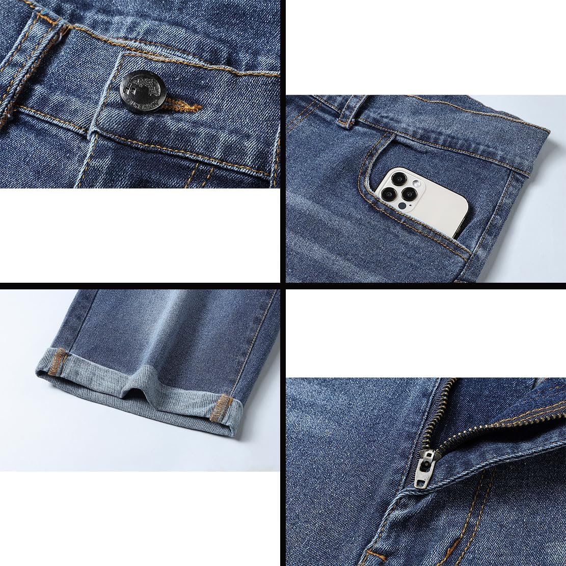 Detalle de ZOXOZ heren-jeansshort in stretchdenim, bermudamodel voor de zomer