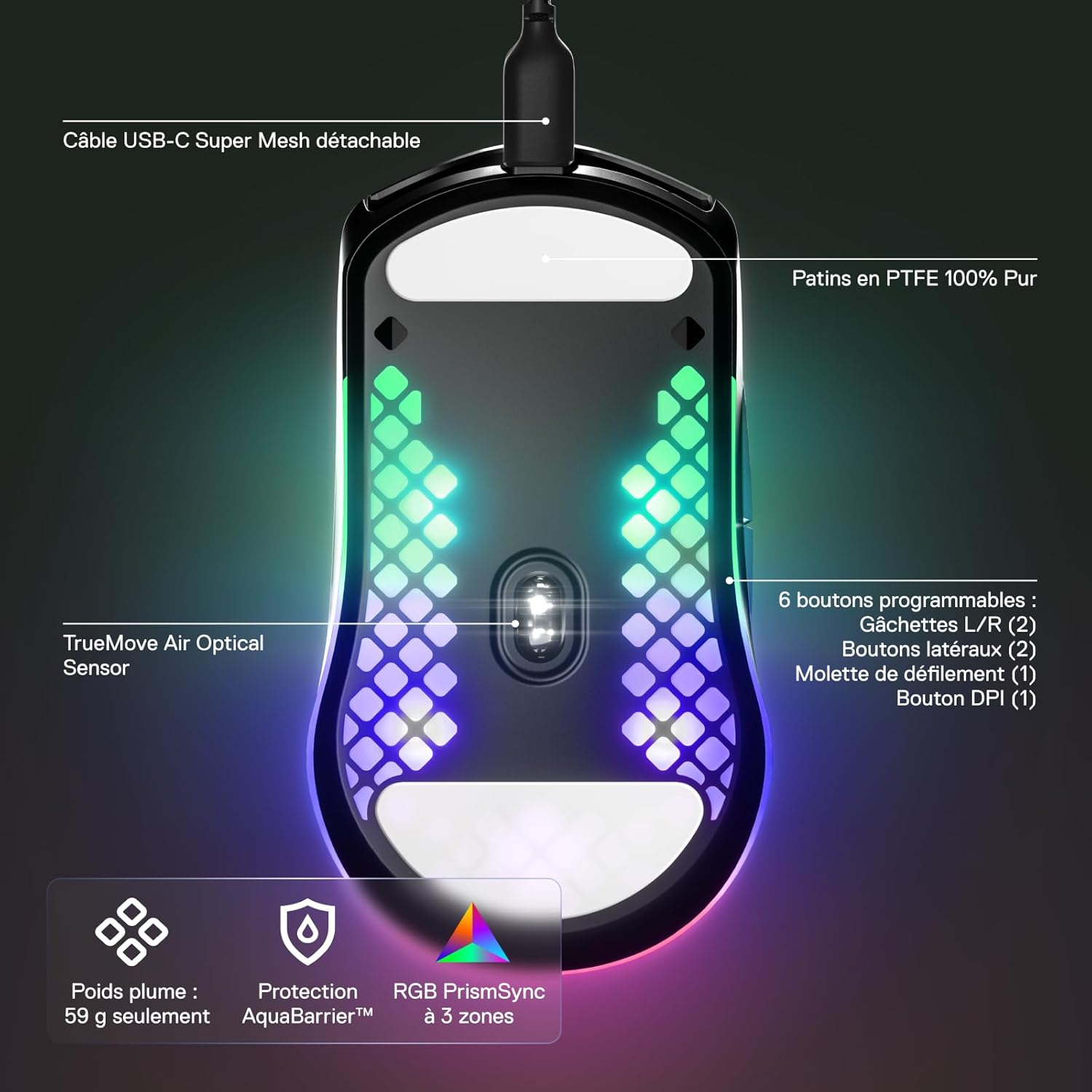 Thumbnail 2 de SteelSeries Aerox 3 Souris gaming ultralégère