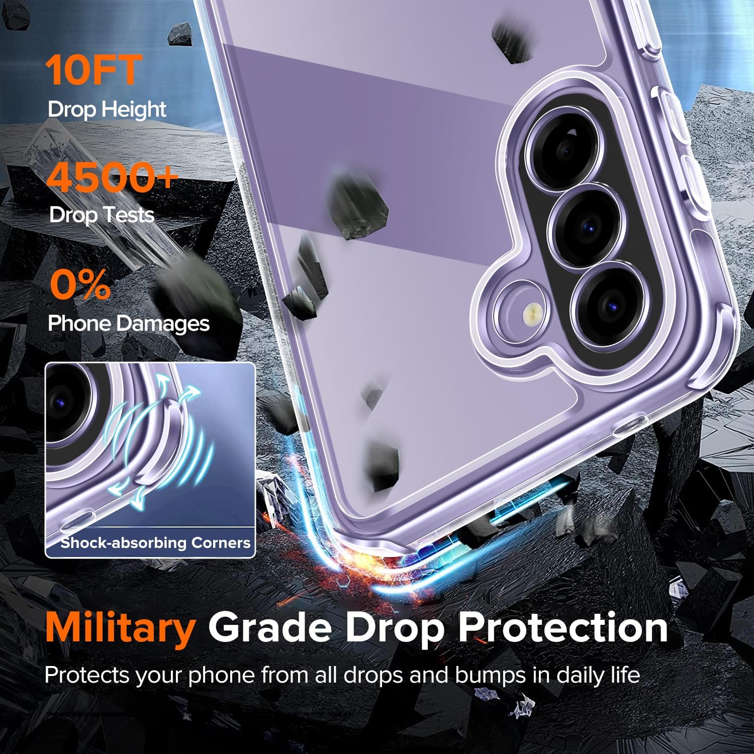 Thumbnail 6 de iVoler Cover Trasparente per Samsung Galaxy A57 5G + 2x Pellicola in Vetro Temperato – Protezione Militare e Anti-ingiallimento