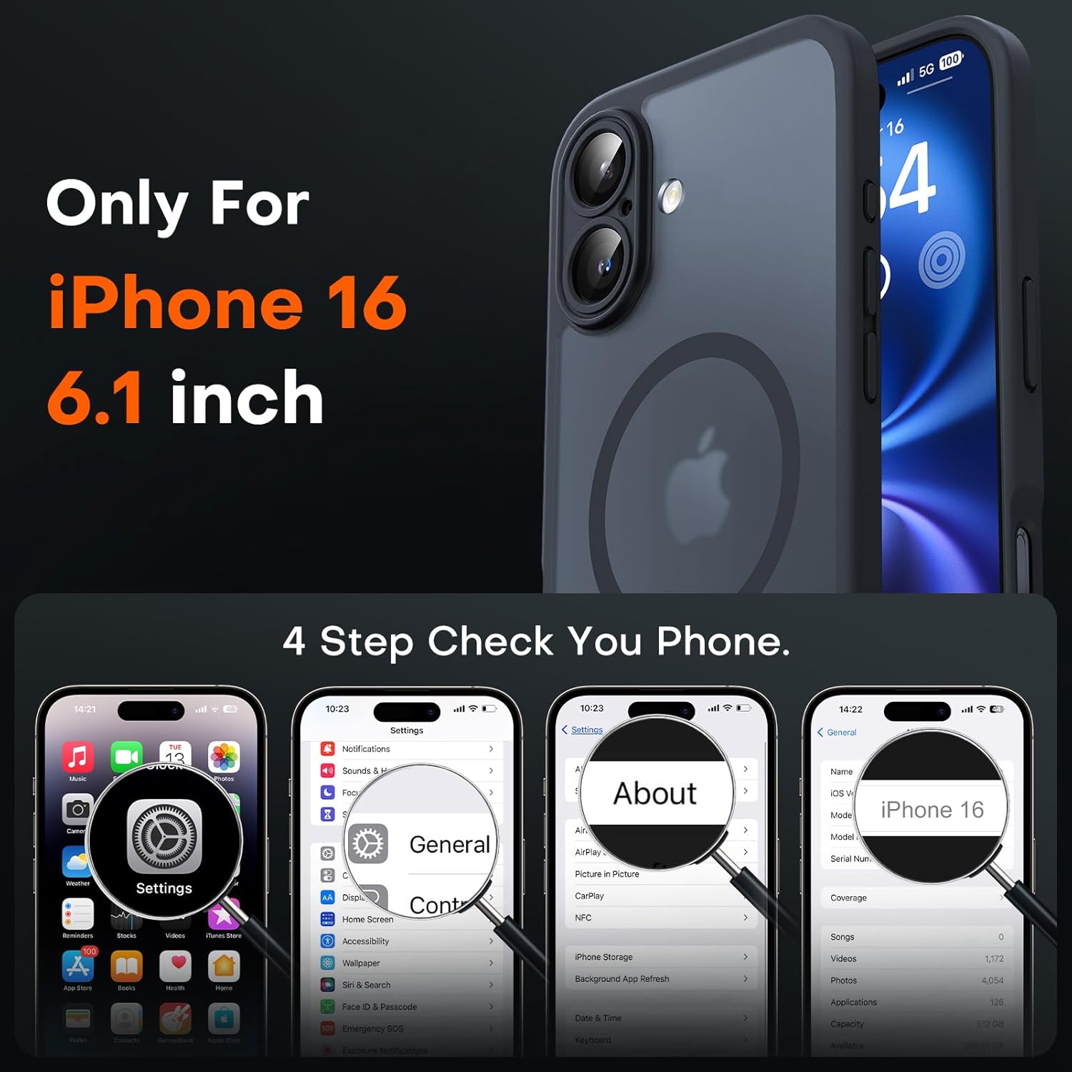Thumbnail 1 de TOCOL Magnetic iPhone 16 Case 6.1-Inch