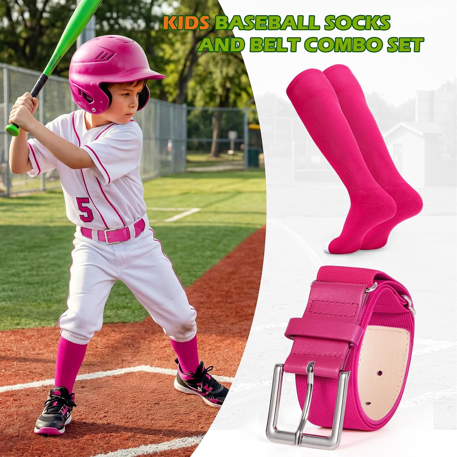 Detalle 2 de XZQTIVE Baseball Socks and Belt Set Nylon