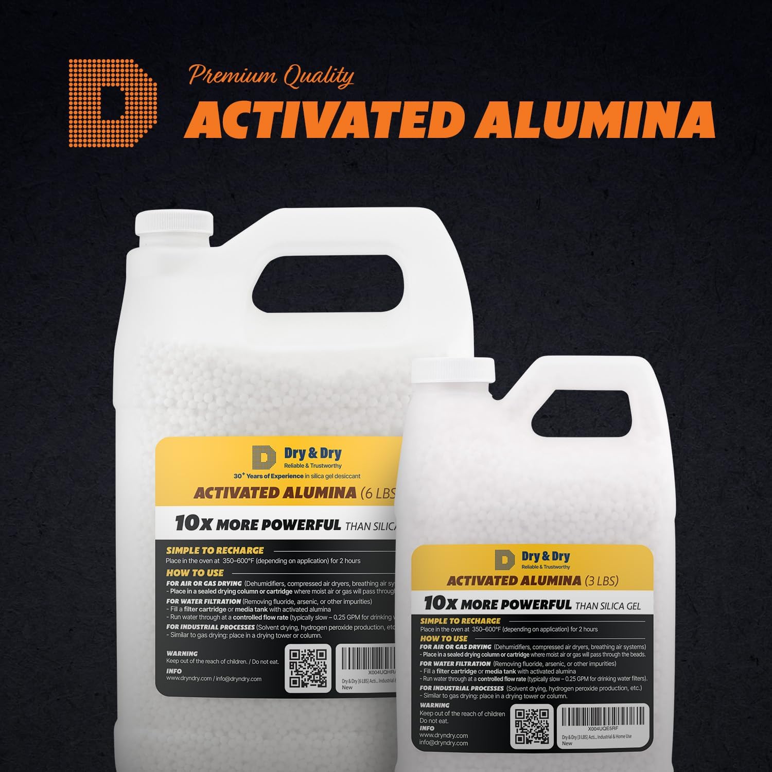 Detalle de Dry & Dry ALUMINA-1.5 LBS 活性アルミナ乾燥剤ビーズ、再生可能・3~5mm