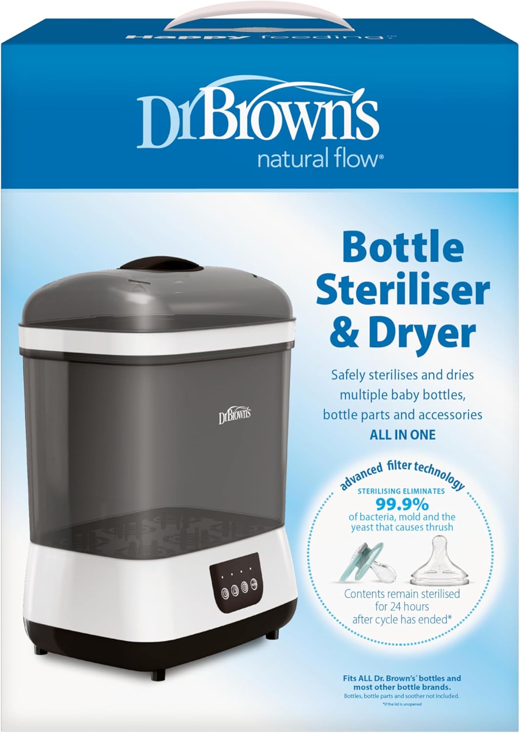 Detalle 2 de Dr. Brown's All-in-One Steriliser and Dryer for Baby Bottles, Parts & Other Newborn Essentials