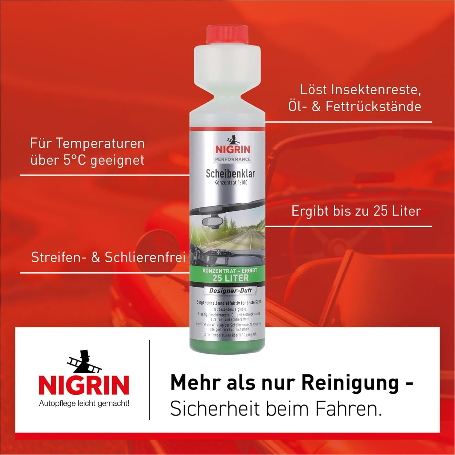 Thumbnail 5 de NIGRIN Performance Scheibenklar Konzentrat 1:100 – 250 ml