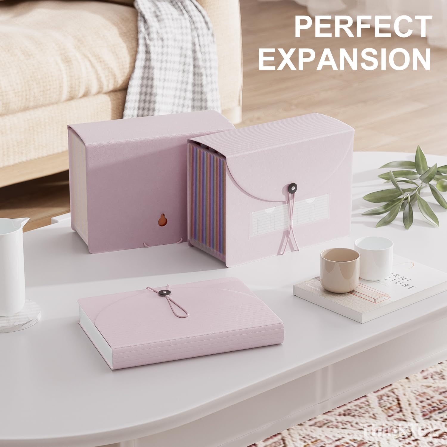 Thumbnail 3 de ThinkTex 26 Pockets File Organiser (A4) – Expanding Accordion Folder with Removable Tabs, Morandi Purple