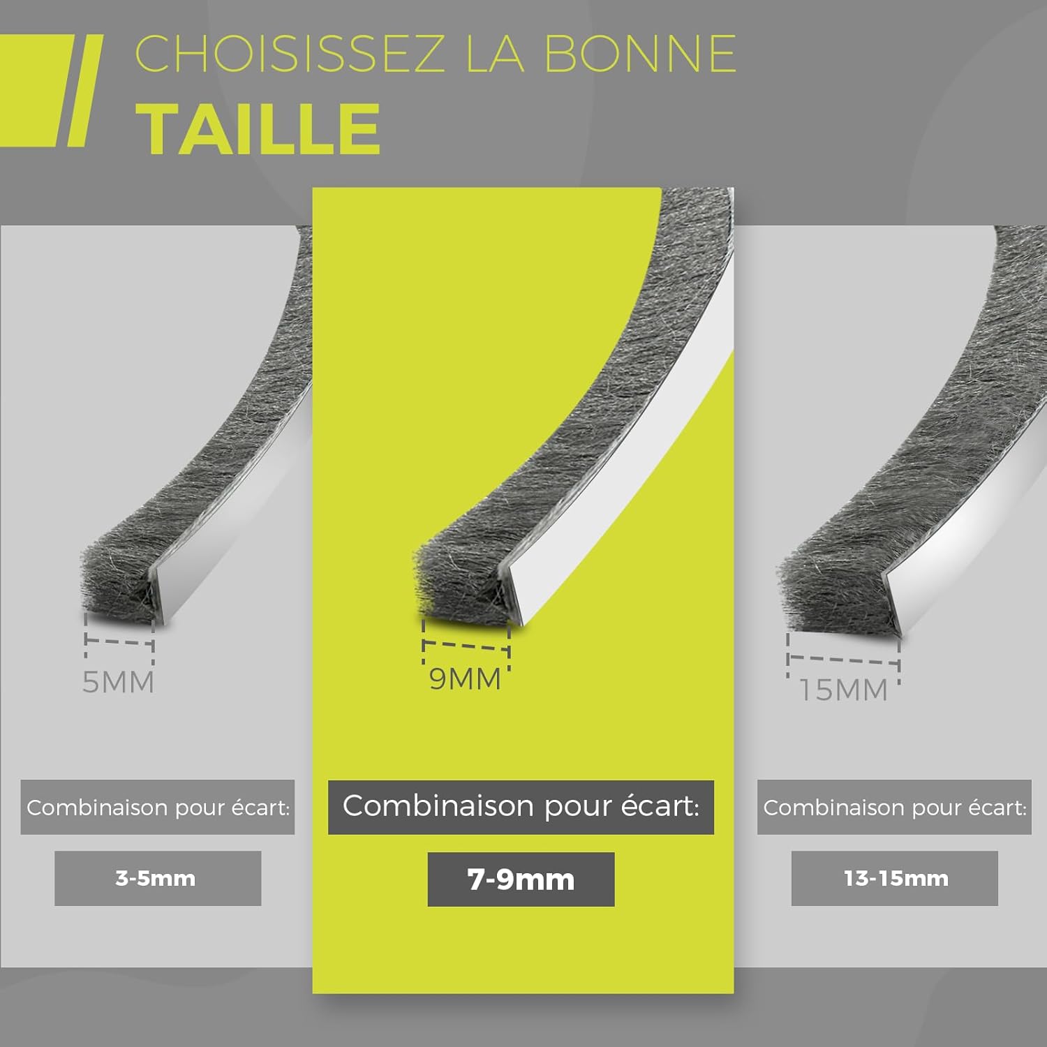 Detalle 2 de GeckoSeal Joint Brosse 6 m x 9 mm Antipoussière