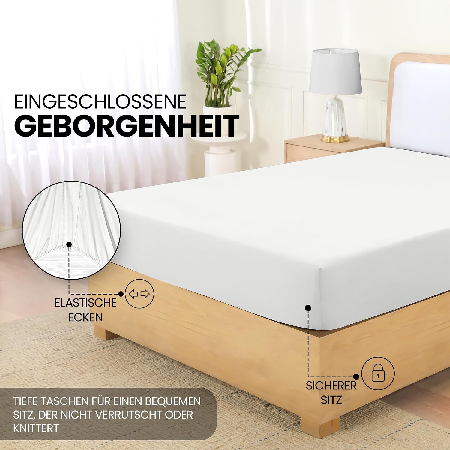 Detalle 2 de Utopia Bedding Spannbettlaken 180×200 cm, 35 cm Tiefe
