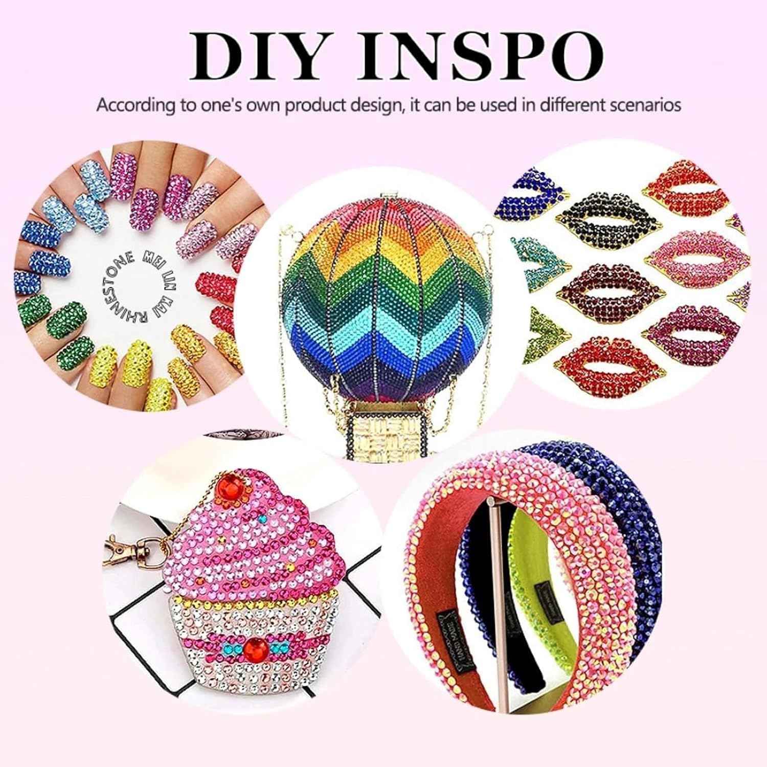 Detalle de WeeMix Nail Art Rhinestones Kit: 40 Colours, 3mm Flat-Back Crystals with Picker & Tweezer (36,000pcs)