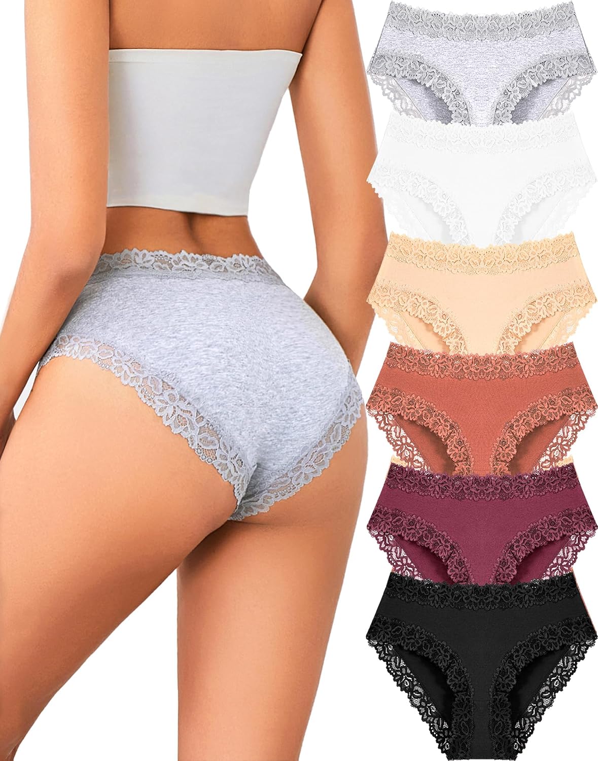 Detalle de ALL OF SHE Slip in Cotone Hipster 6 pezzi