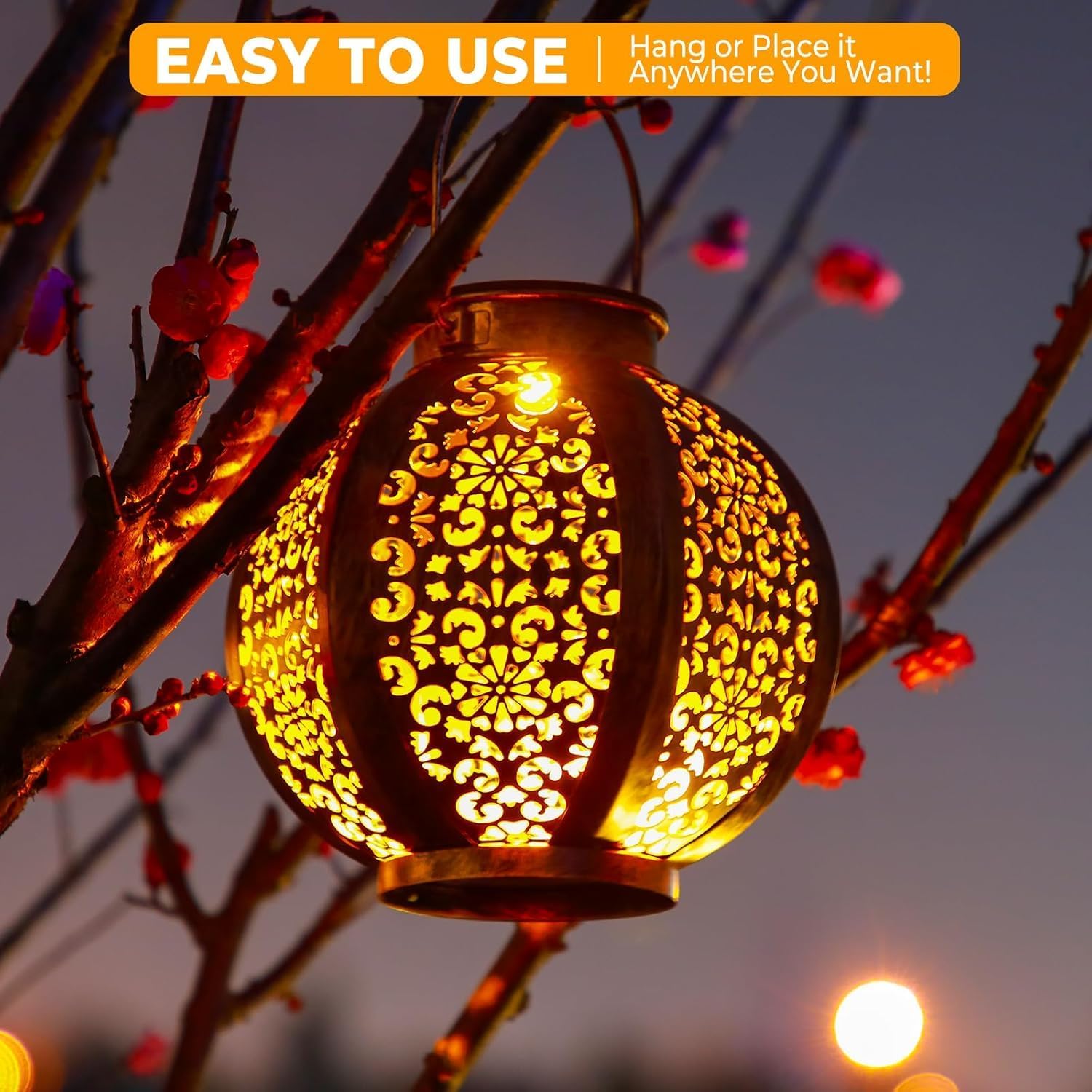 Thumbnail 6 de OxyLED Solar Lanterns for Outside (2 Pack): Warm White, IP44 Waterproof Garden Lighting