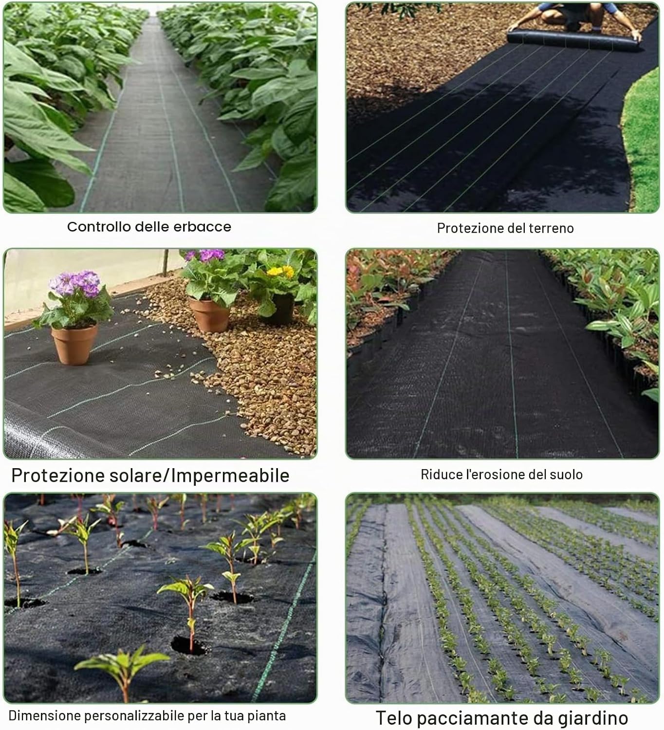Detalle 2 de Dripex Telo Pacciamatura 2m x 50m, 90 g/m²: tessuto anti-erbacce permeabile e UV stabilizzato per orto e giardino