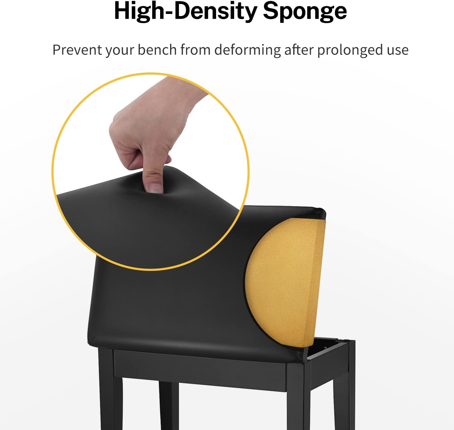 Thumbnail 6 de Donner Piano Bench, Solid Wood