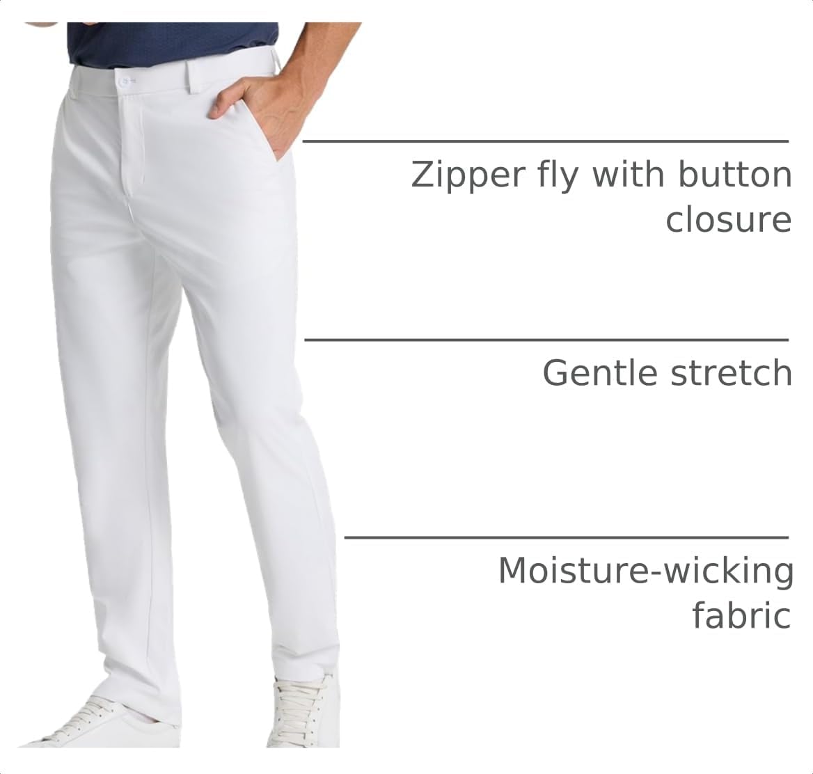 Detalle 2 de SNOWTEN Men’s Classic Fit Golf Pants (Stretch Dress Pants) with Pockets