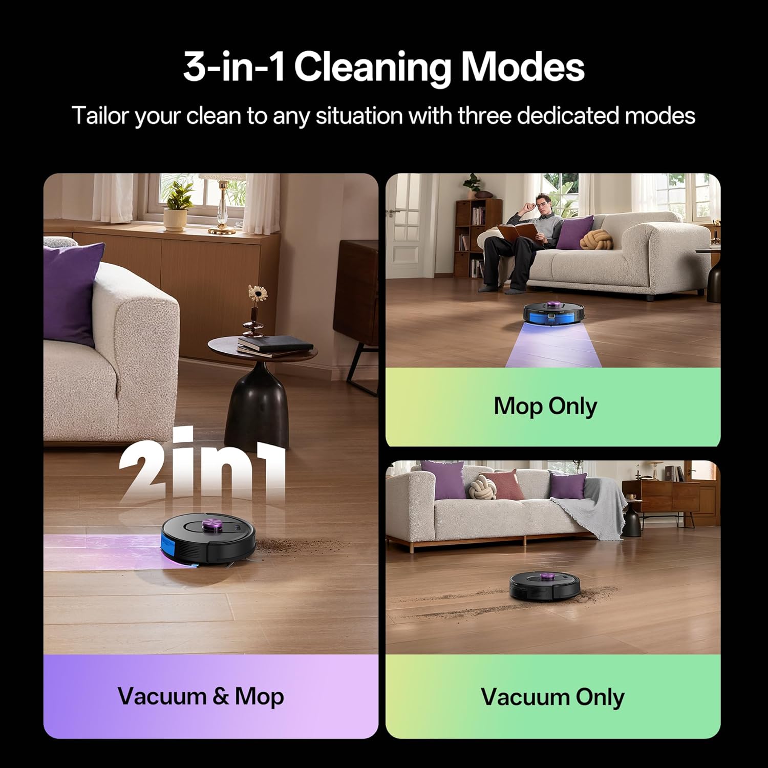 Thumbnail 4 de Vexilar W15 Robot Vacuum and Mop with Multi-Cyclone Docking Station (10000Pa, LiDAR, 5 Maps)