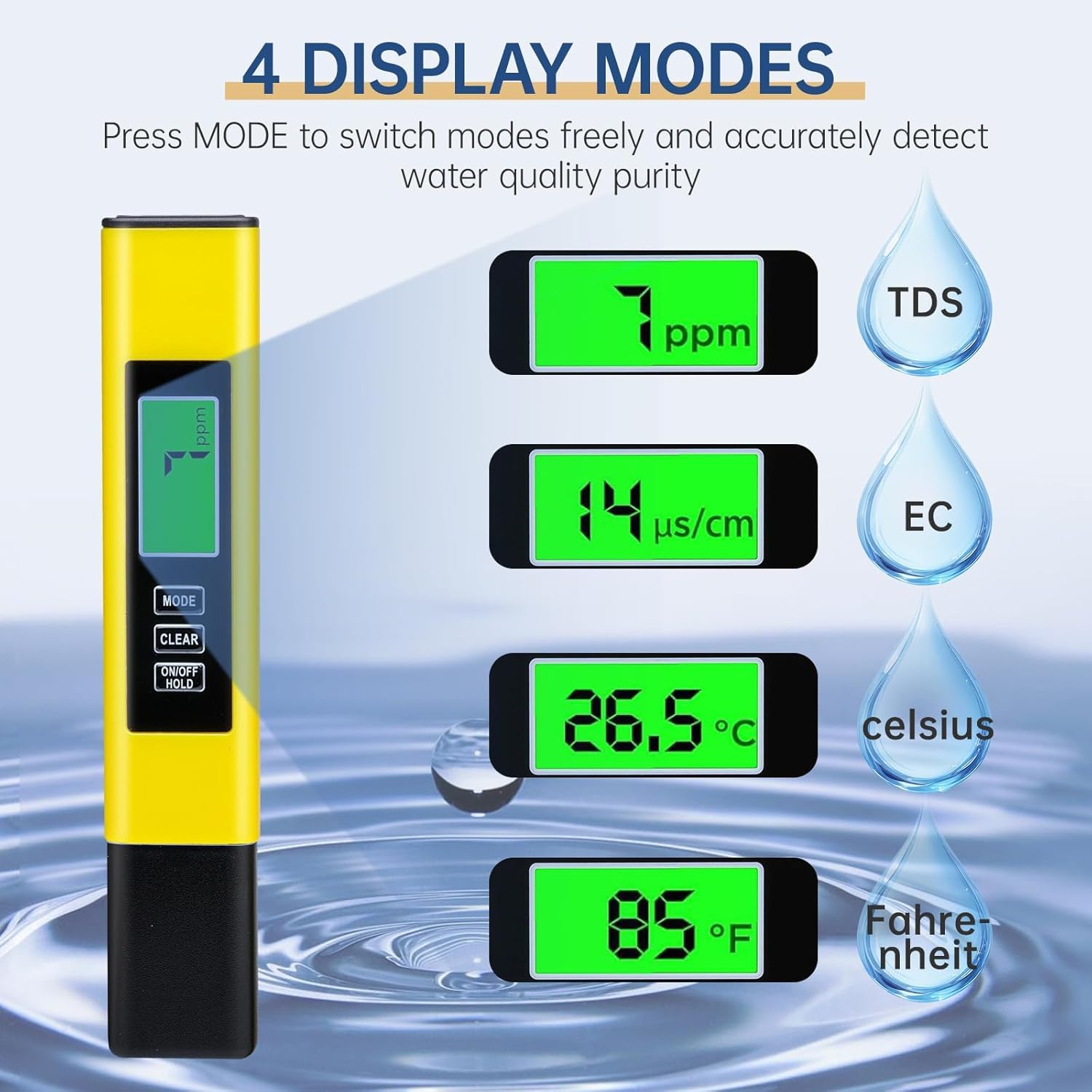 Thumbnail 5 de NATFORTREE 4-in-1 TDS Meter 0-9999 ppm