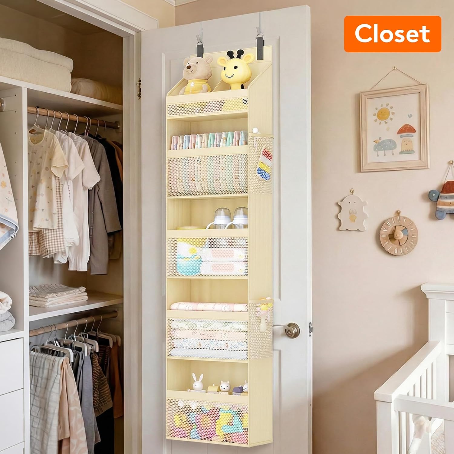 Detalle 2 de Lifewit 25122 wiszący organizer na drzwi, 5 poziomów i 4 kieszenie
