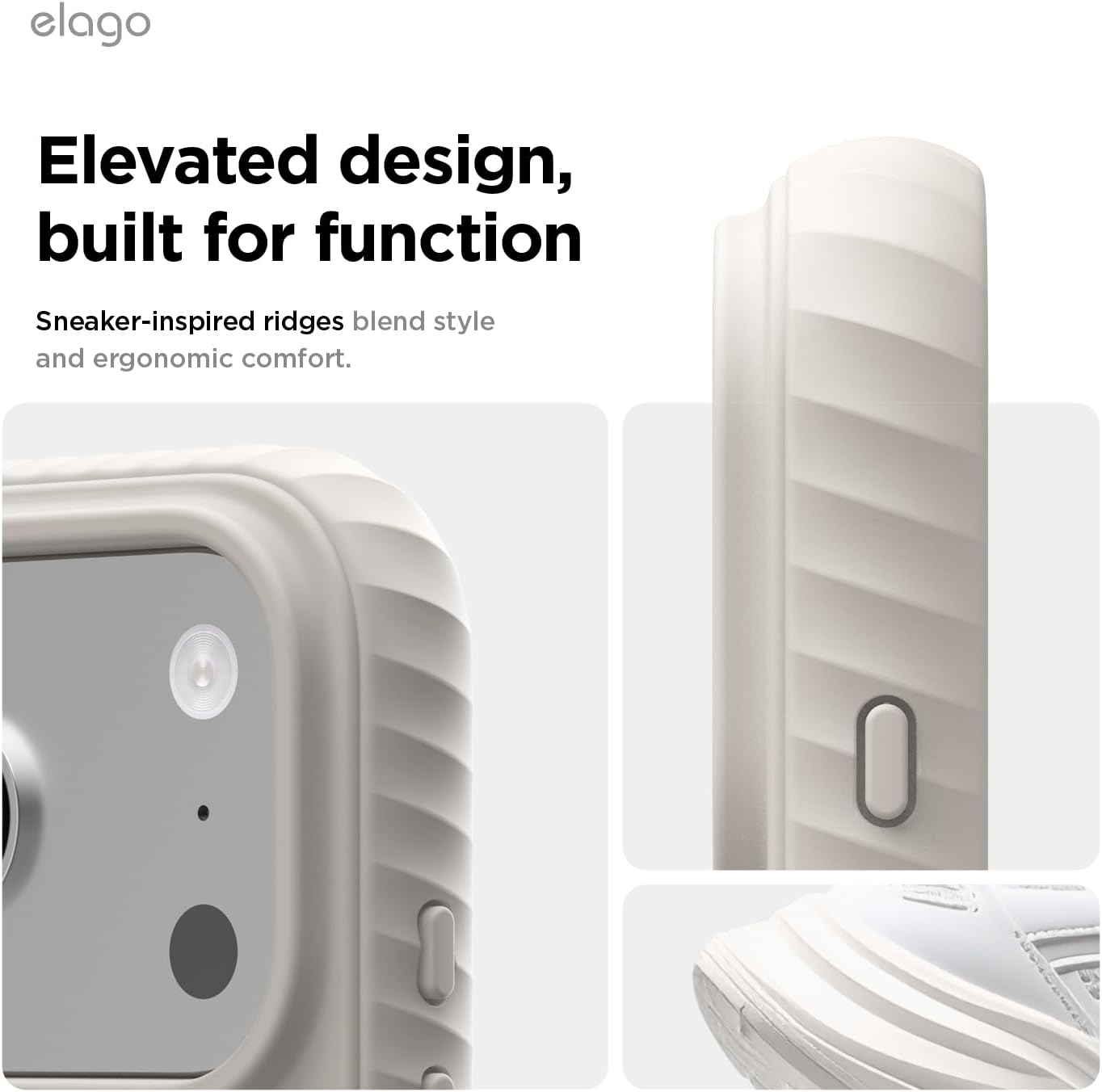 Detalle de elago ES17MSRG63PRO-ST Magnetic Ridge Silicone Case for iPhone 17/18 Pro, Stone