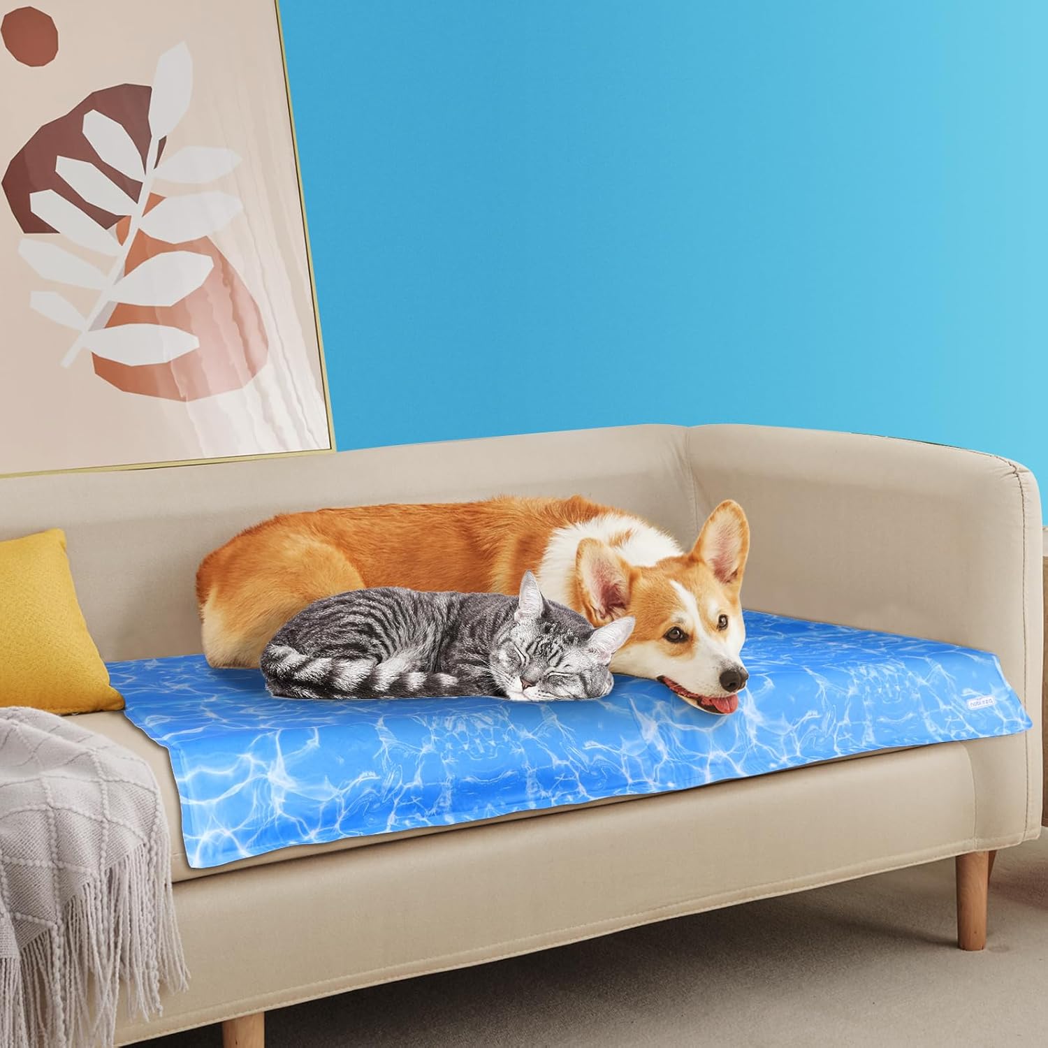 Thumbnail 6 de Nobleza tapis de refroidissement auto-réfrigérant au gel non toxique pour chiens et chats, 65 x 50 cm, bleu (taille M)