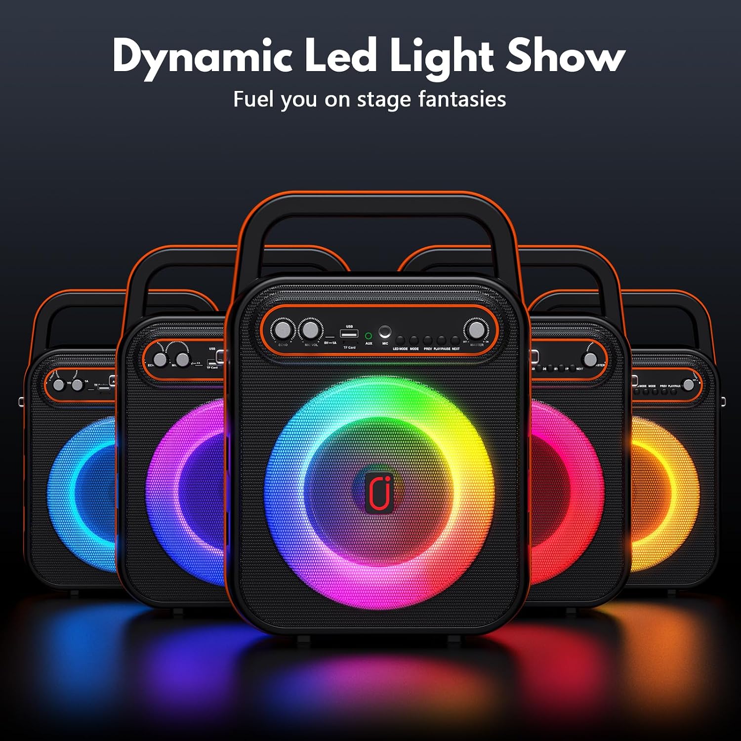Thumbnail 2 de JYX S67 Portable Karaoke Machine with Two Wireless Microphones and LED Lights