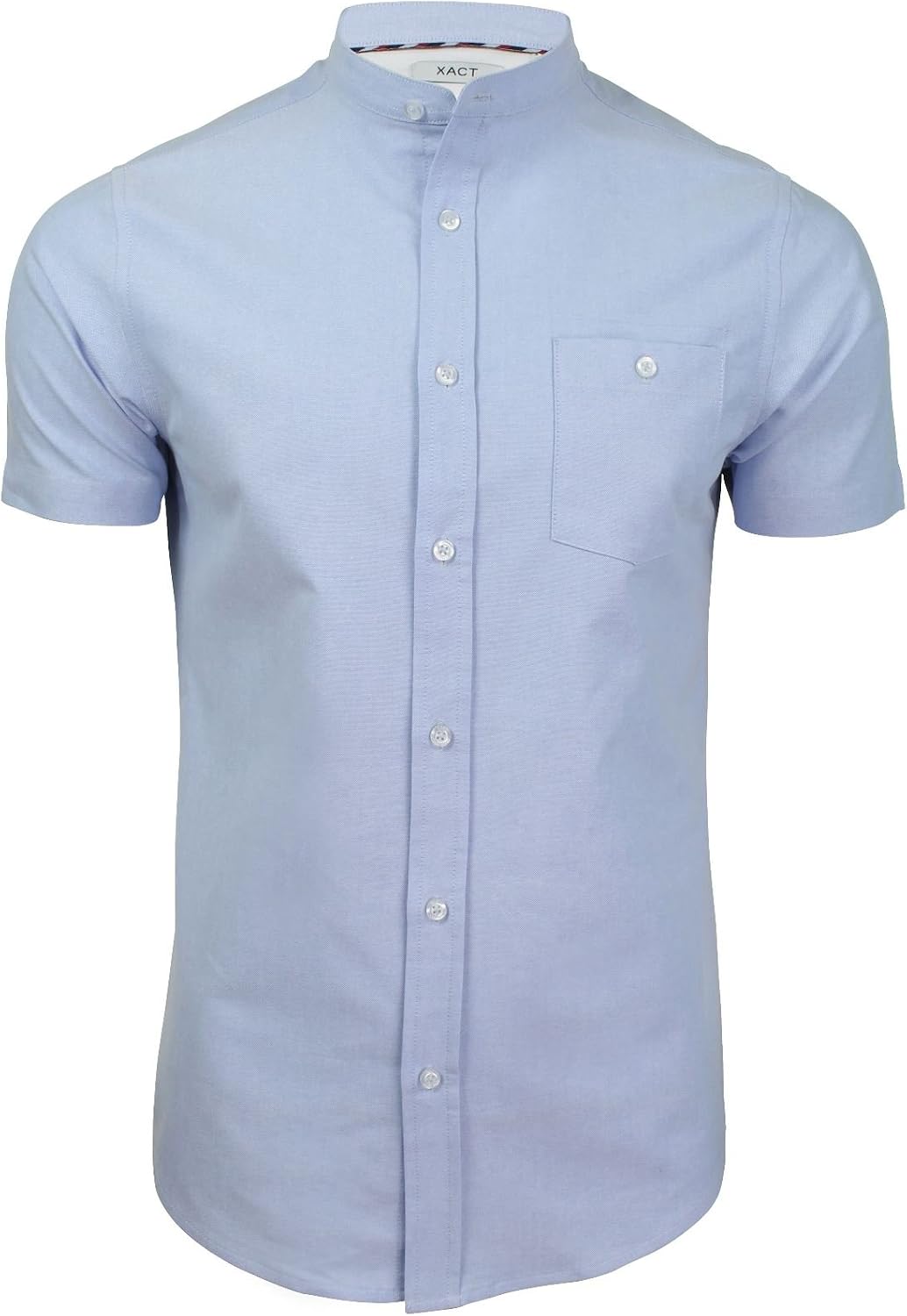 Thumbnail 6 de Xact Men’s Short Sleeve Grandad Collar Oxford Shirt – Slim Fit, Cotton-Blend Smart Casual