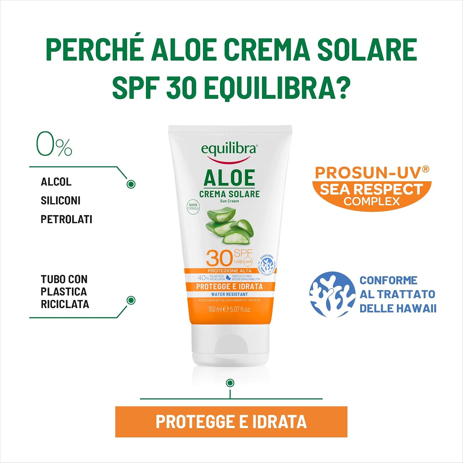 Thumbnail 2 de equilibra Solari Aloe Crema Solare SPF 30 Travel Size – protezione e idratazione in formato da viaggio