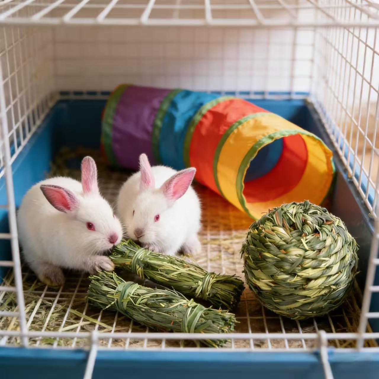 Thumbnail 6 de ZYYRSS Bunny Grass Toy (3 pcs) – Natural Timothy Grass chew balls for rabbits, hamsters & small pets