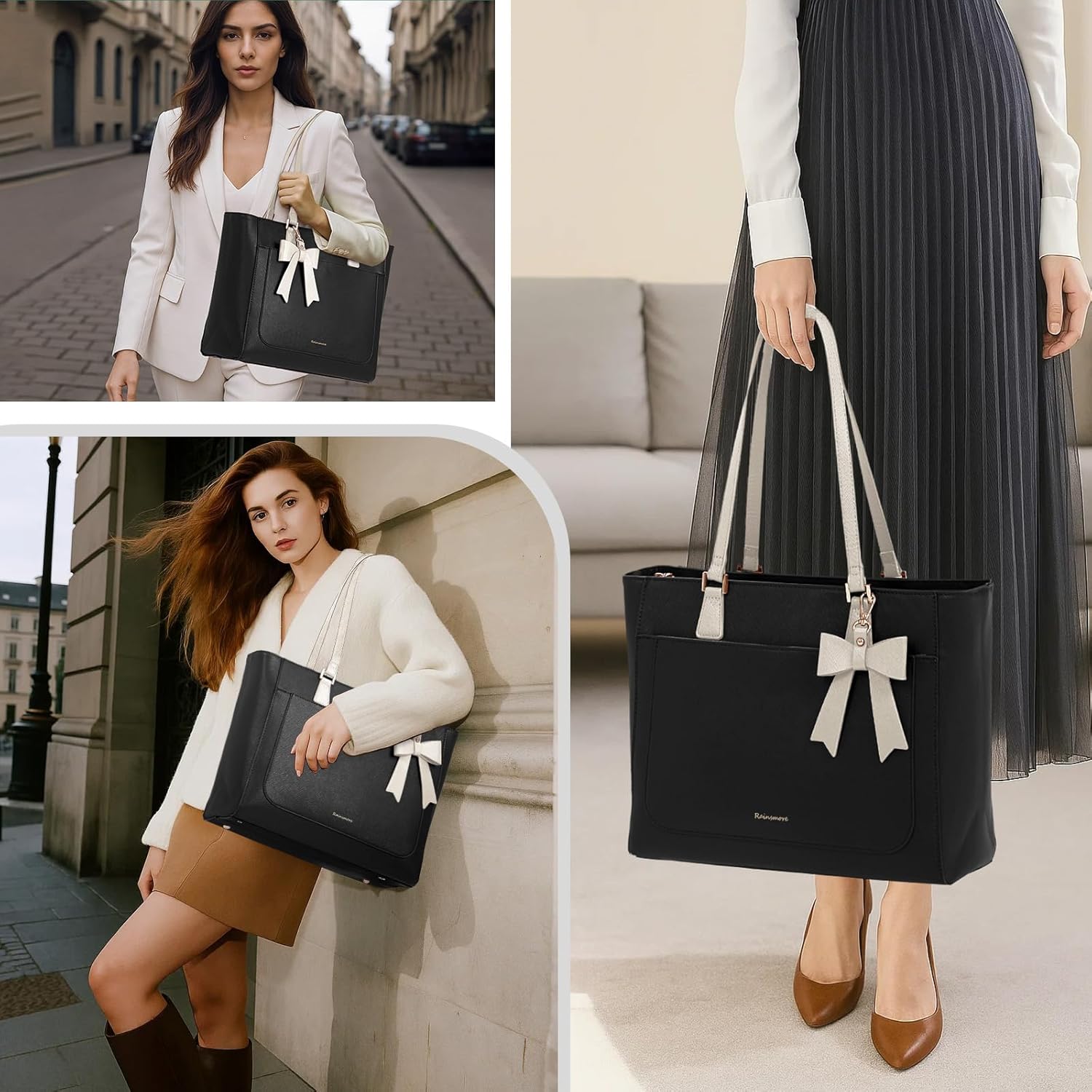 Thumbnail 1 de RAINSMORE Tote: Large Waterproof PU Leather Handbag for Women