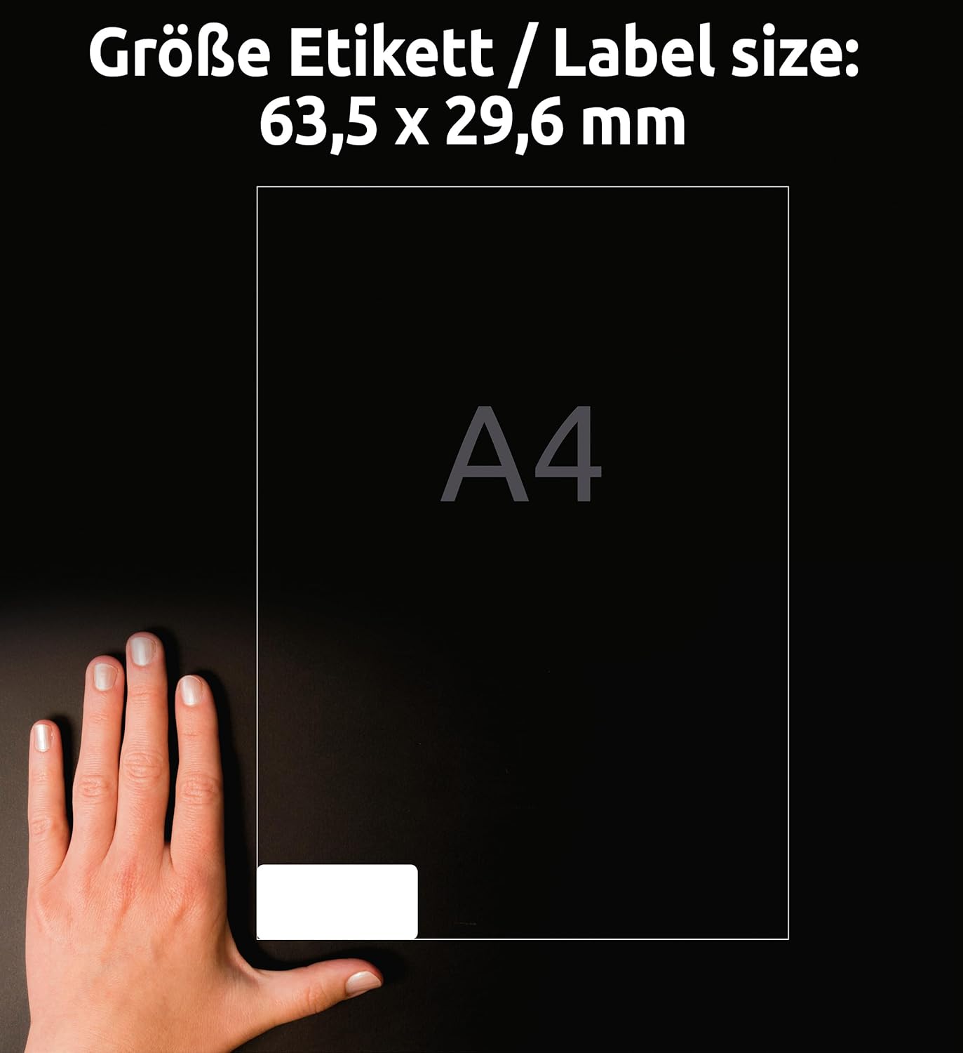 Detalle de AVERY Zweckform L4737REV-25 Universal Etiketten (675 + 135 Klebeetiketten, 63,5x29,6mm, A4, wiederablösbar, bedruckbar, 30 Blatt, weiß)