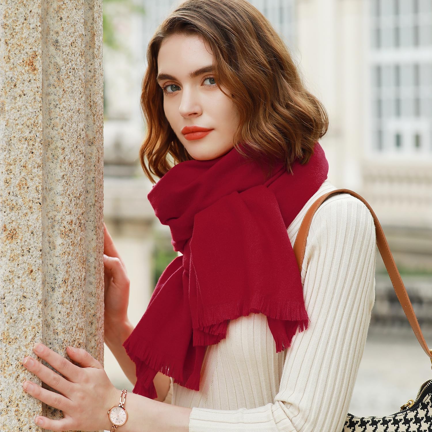 Detalle de RIIQIICHY Sciarpa da donna invernale stile pashmina 70x190 cm