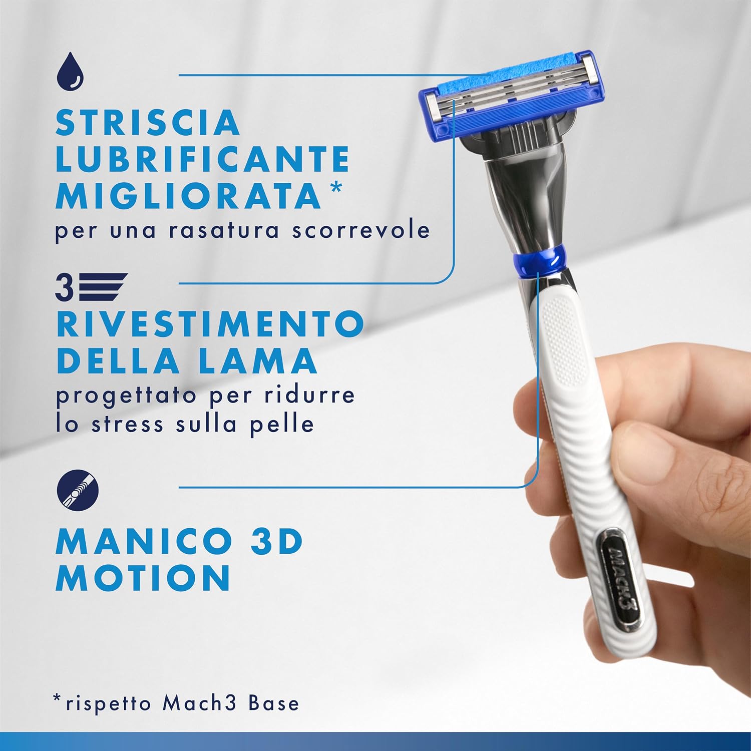 Detalle de Gillette Mach3 Turbo Rasoio Da Uomo con 2 Regole di Lamette: Prestazioni Fluide e Affidabili