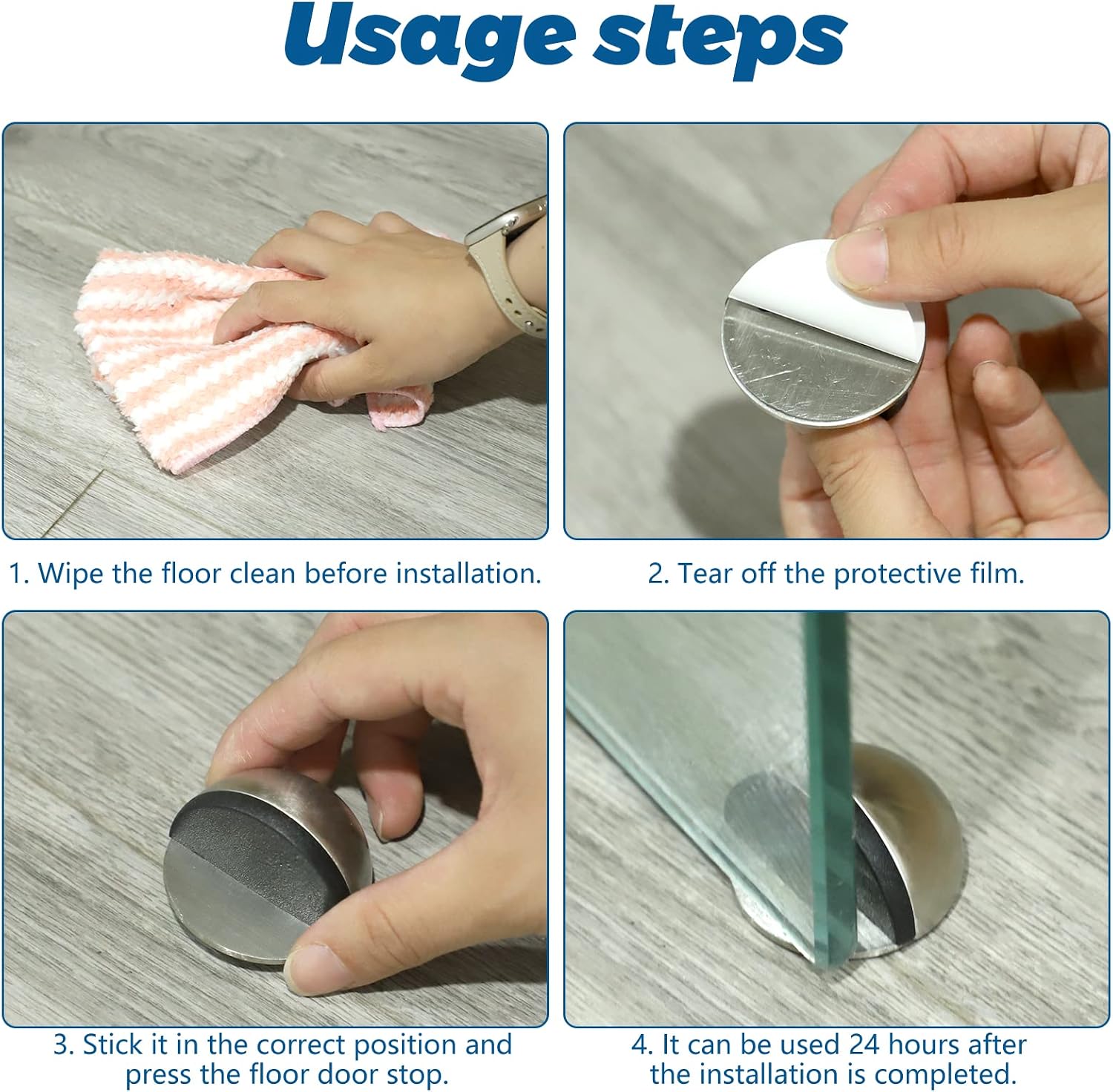 Thumbnail 3 de HuaJiao 4Pcs Self Adhesive Door Stoppers 4.5 cm