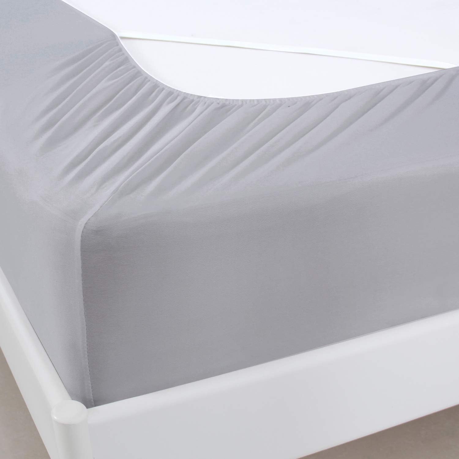 Thumbnail 1 de Moonsea King Size Box Spring Cover, Dark Grey Microfiber, 4-Side Wrap
