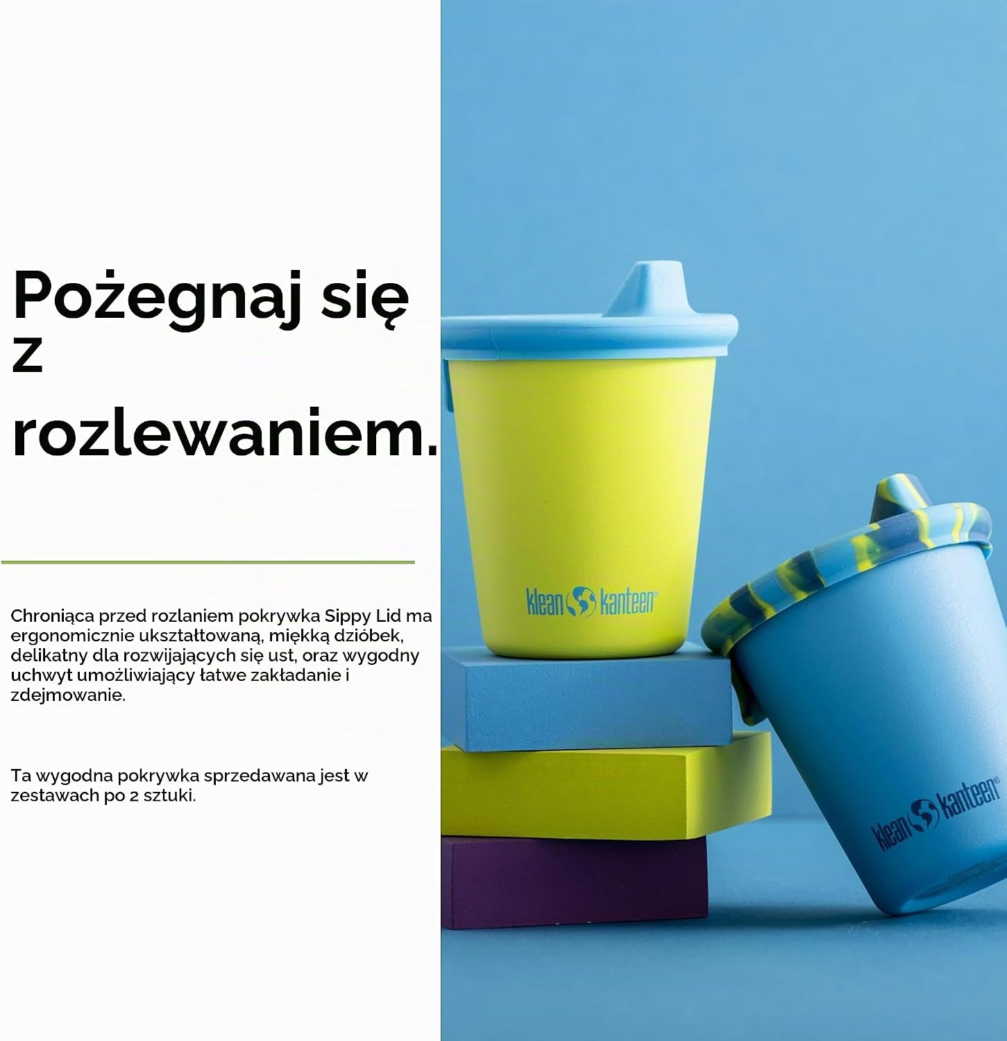 Detalle de Klean Kanteen Sippy – pokrywki do kubka 10 oz, 2 sztuki, Blue Tie Dye
