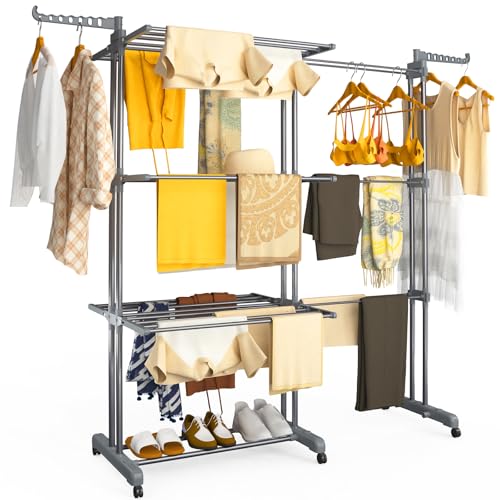Detalle de vounot Étendoir à Linge Extensible à 4 Niveaux – Séchoir Vertical Pliable 190x64x170 cm, Grand Capacité