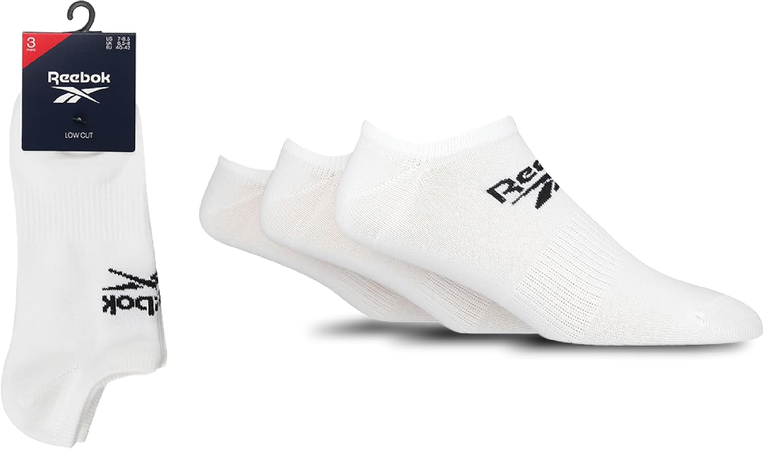 Detalle de Reebok R0353 Socks Mixte (lot de 3) – Confort et tenue au quotidien