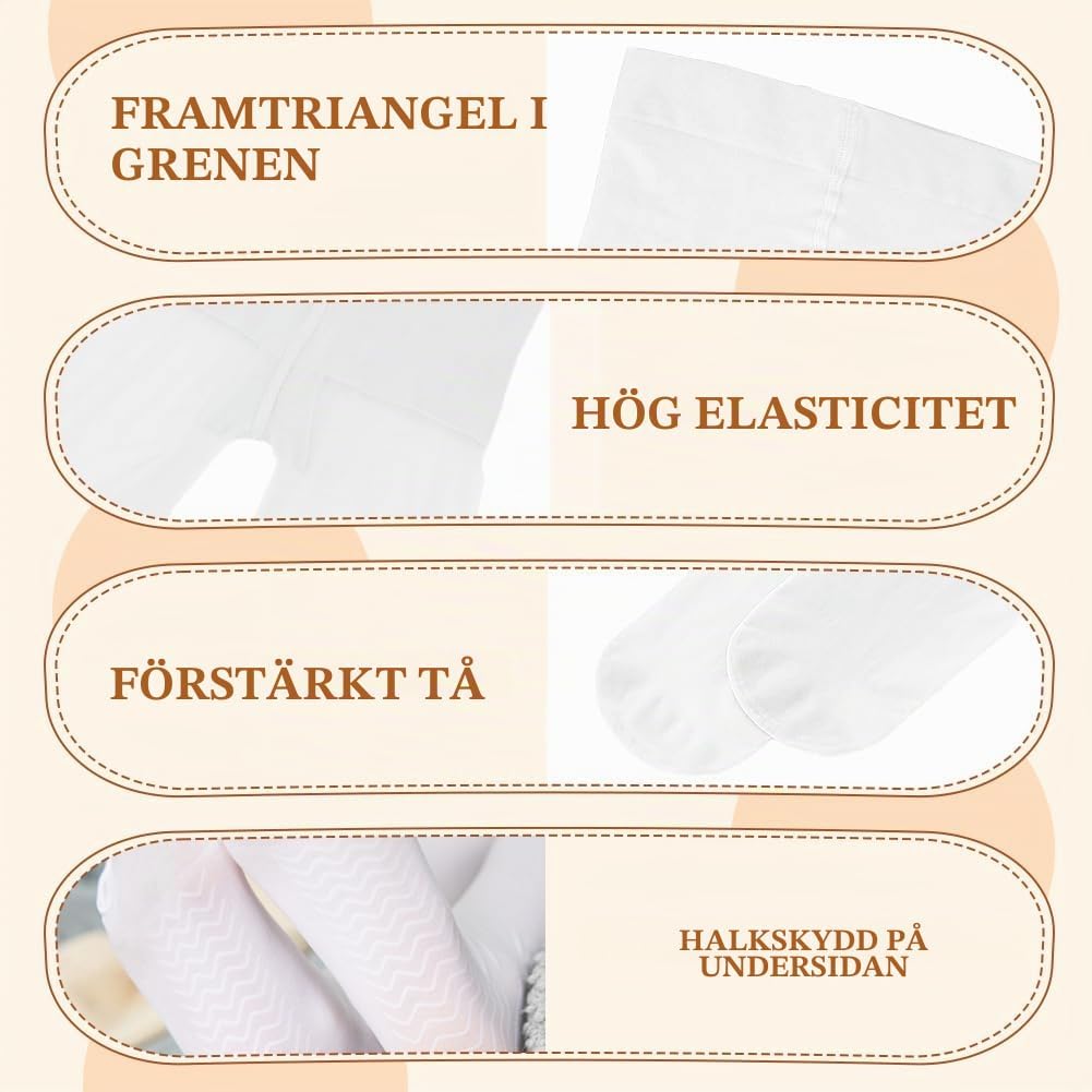 Detalle de AOMIG balettstrumpbyxor för flickor, 40 DEN med vit fot, storlek L–XL