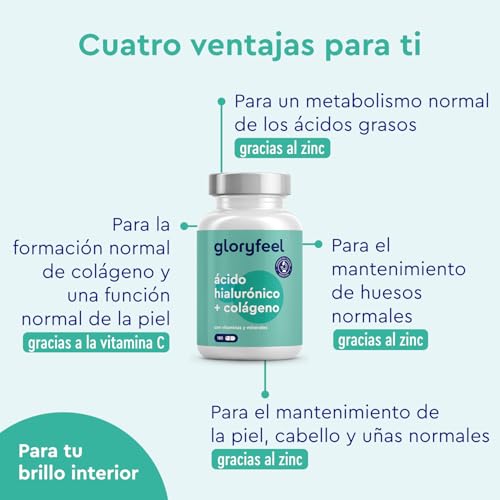 Detalle de Colágeno + Ácido Hialurónico + Vitamina C - 180 cápsulas
