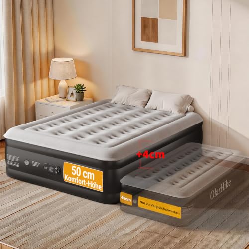 Detalle de OlarHike Luftmatratze selbstaufblasend 140x200x50 cm – Gästebett mit integrierter Pumpe