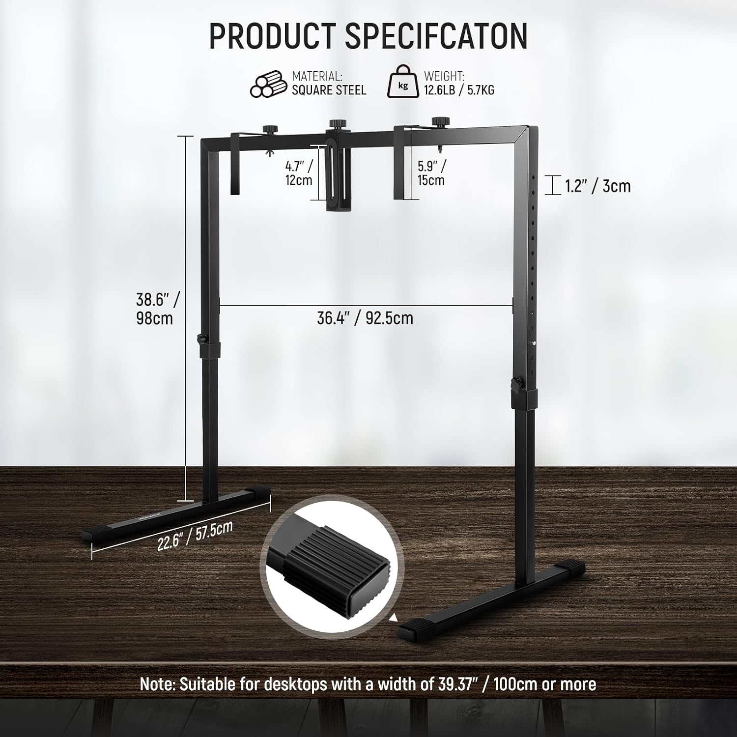 Detalle de NEEWER ST100 : support de caméra aérien de table pour prises de vue au-dessus (plongée, dessin, cuisine)