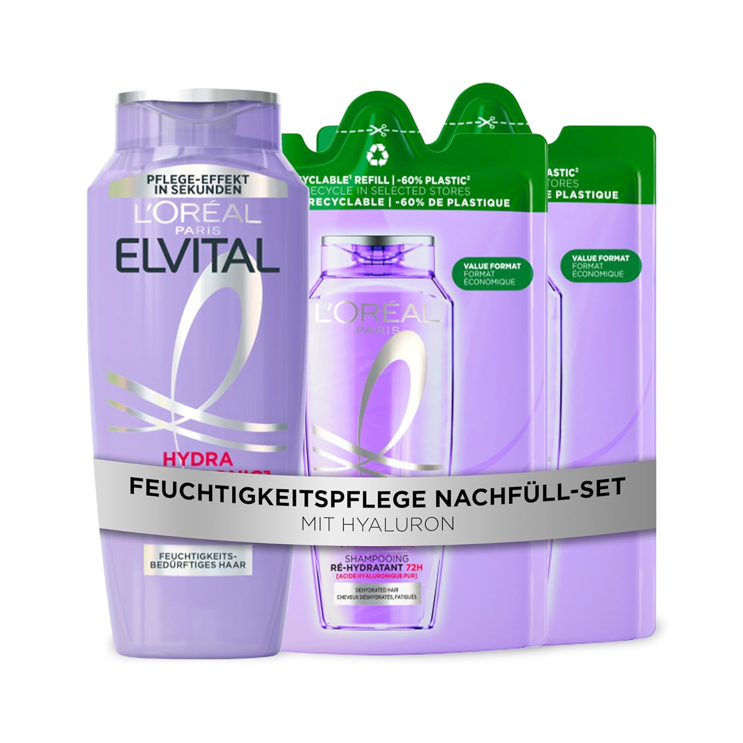 Detalle 2 de L'Oréal Paris Elvital Hydra Hyaluronic Shampoo 1000 ml
