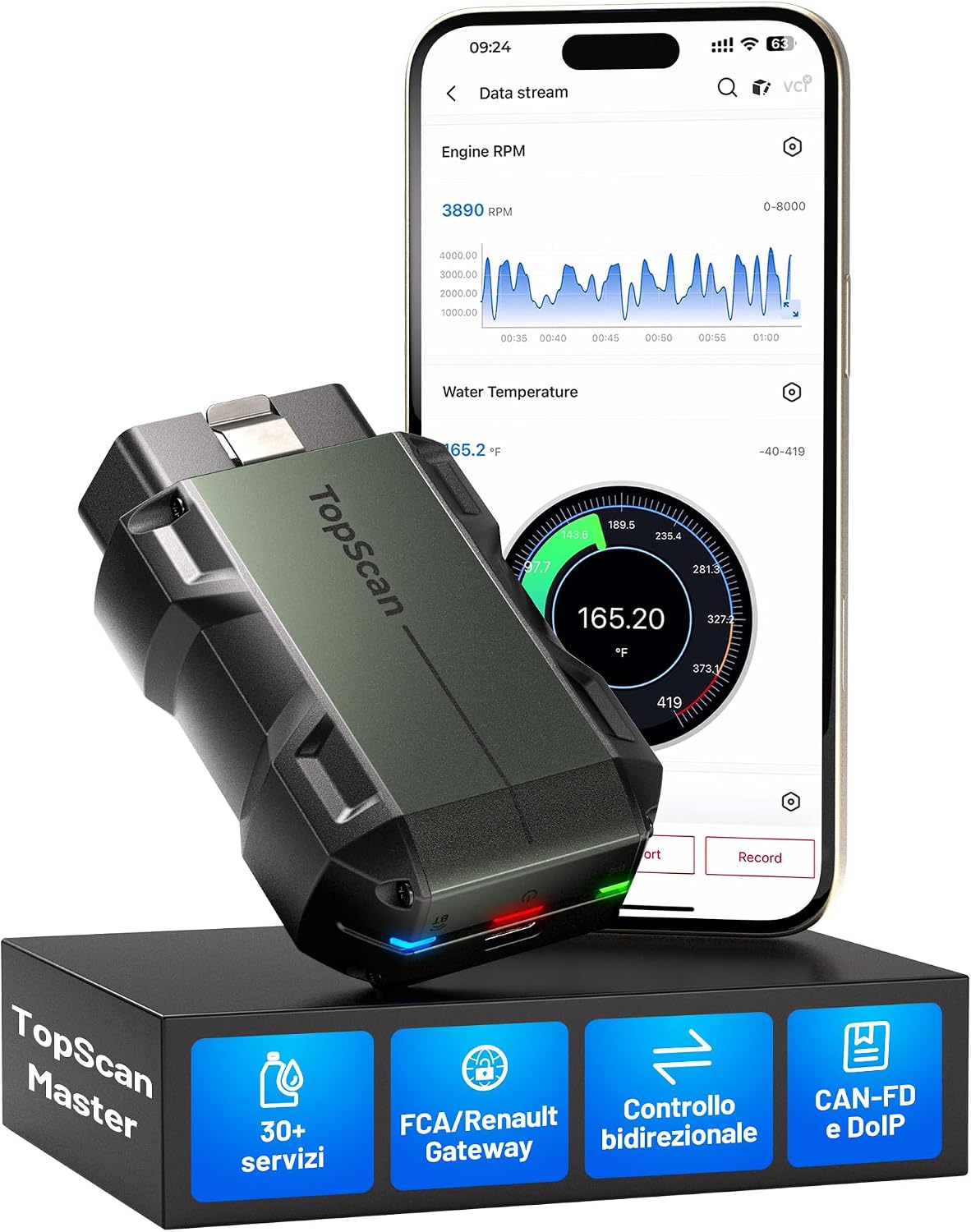 Detalle de TOPDON TopScan Master Diagnosi Auto OBD2 Bluetooth con CAN FD/DoIP e accesso SGW per iOS e Android