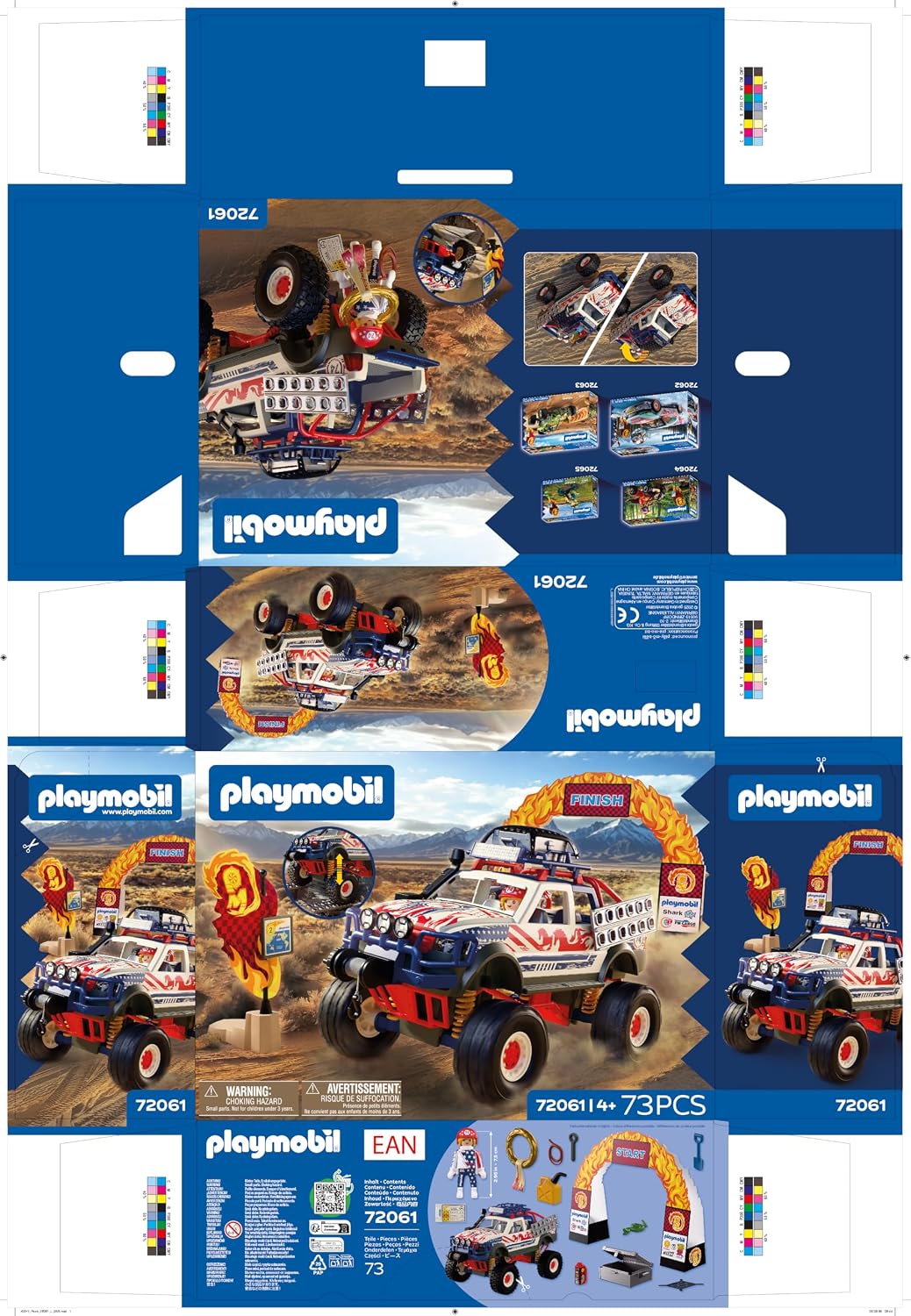 Thumbnail 6 de PLAYMOBIL Cars Offroad Truck 72061 – Geländewagen mit Seilwinde und Brückenplatten