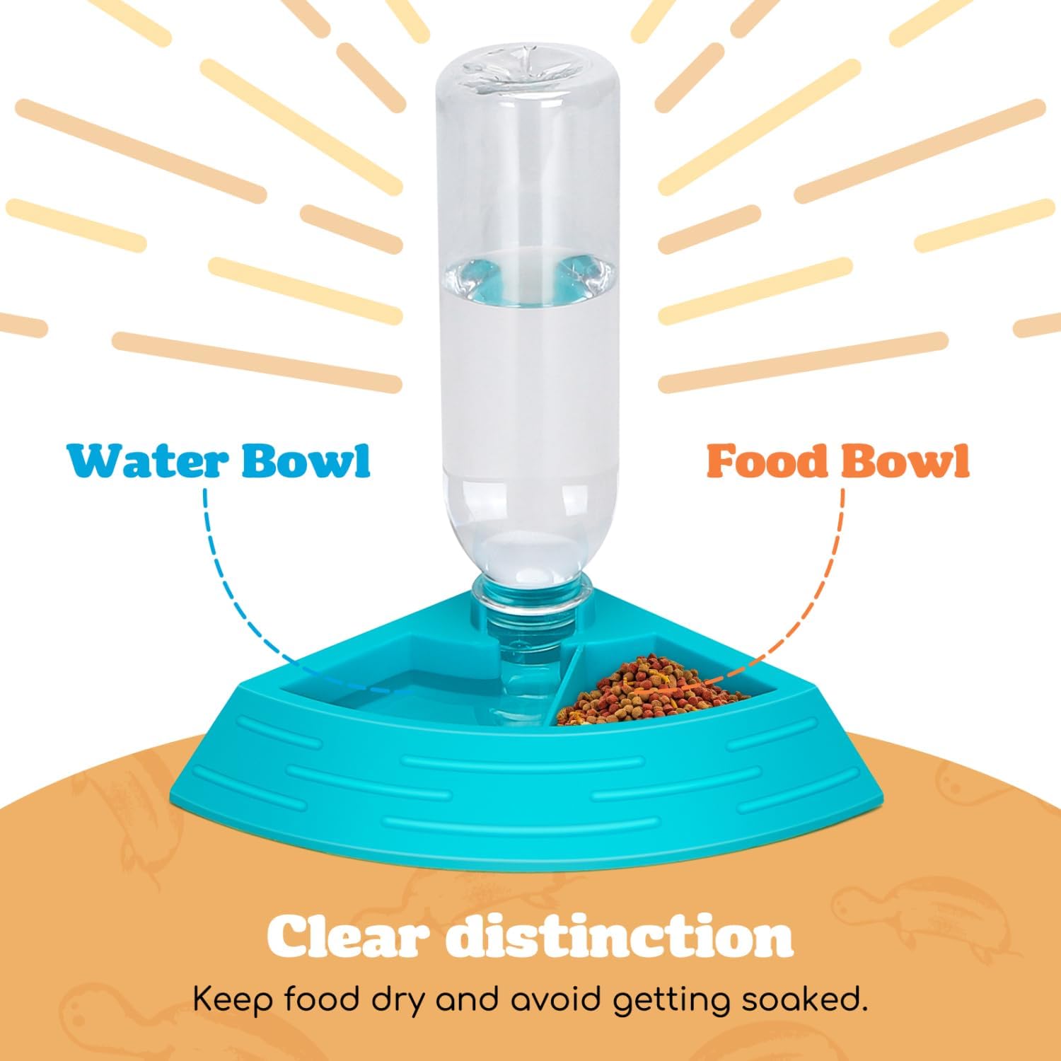 Detalle de Nobleza alimentatore automatico per rettili con distributore d’acqua e ciotola 2 in 1 (blu, taglia S)