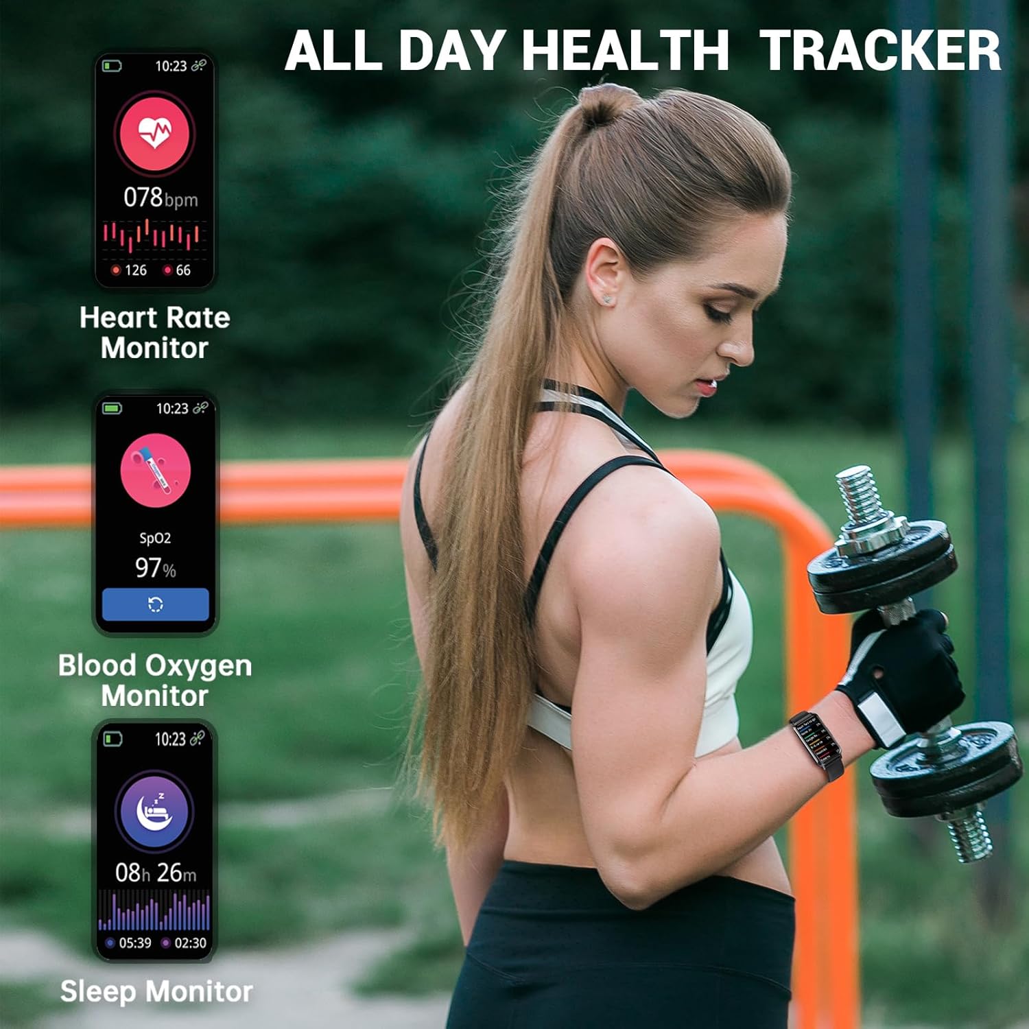 Thumbnail 2 de Runlio Fitness Trackers 1.47" Smartwatch (Rosy Pink) – SpO2, heart rate & 5ATM waterproof fitness tracker